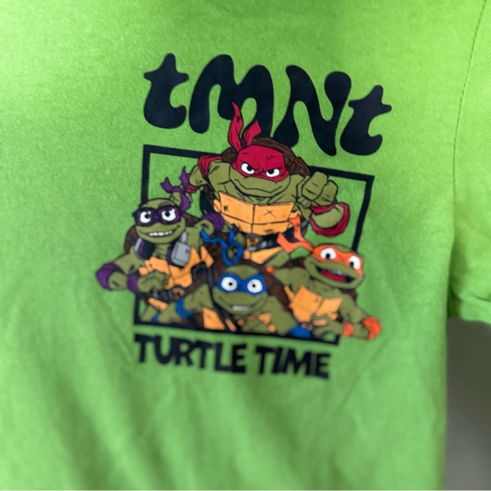 Teenage Mutant Ninja Turtles Kids Green Hoodie Long Sleeve Shirt Boys Small - Picture 4 of 10